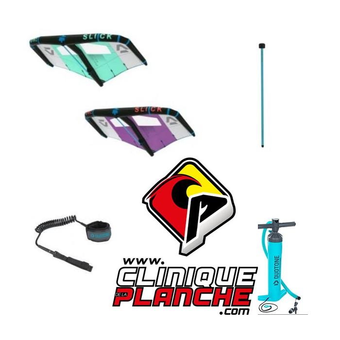 Pack Duotone Slick + Wish + leash + pompe