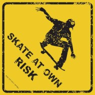 Plaque Metal Skate At Own Risk